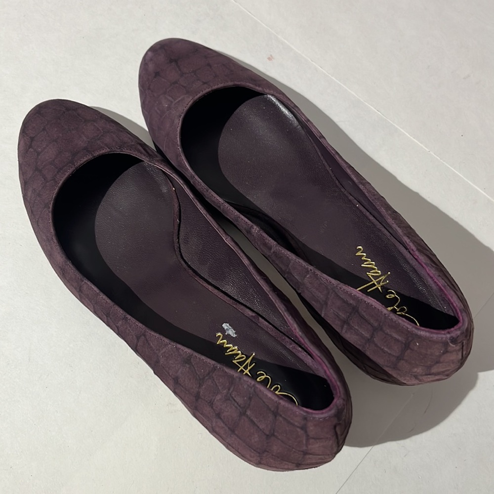 Cole Haan x Nike Air sz 8.5 shoes dark aubergine purple Lainey suede heels pumps - Picture 4 of 11